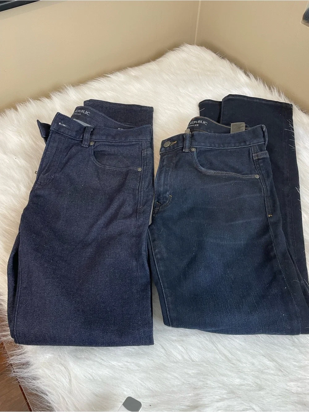 Two pair Banana Republic Men’s Dark Blue Jeans - The Traveler 30 x 32